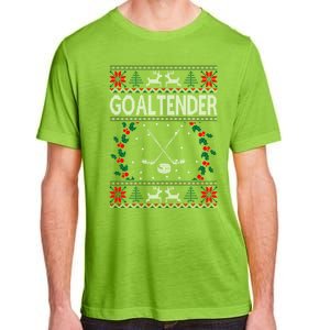 Goaltender Ice Hockey Sports Christmas Ugly Gift Adult ChromaSoft Performance T-Shirt