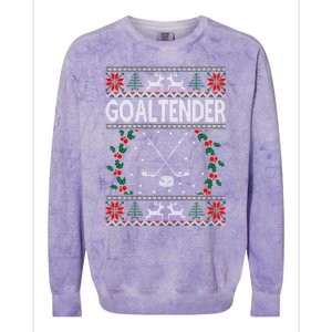 Goaltender Ice Hockey Sports Christmas Ugly Gift Colorblast Crewneck Sweatshirt