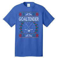 Goaltender Ice Hockey Sports Christmas Ugly Gift Tall T-Shirt