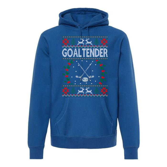 Goaltender Ice Hockey Sports Christmas Ugly Gift Premium Hoodie