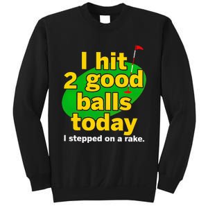 Golf I Hit 2 Good Balls Today I Stepped On A Rake Sweatshirt