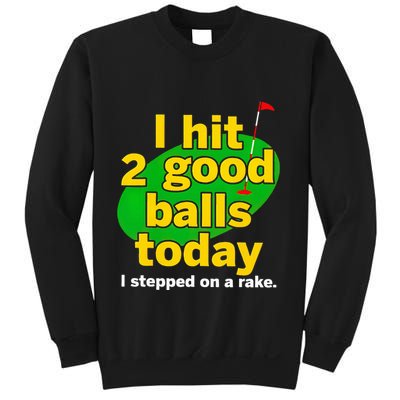 Golf I Hit 2 Good Balls Today I Stepped On A Rake Sweatshirt