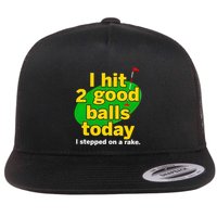 Golf I Hit 2 Good Balls Today I Stepped On A Rake Flat Bill Trucker Hat