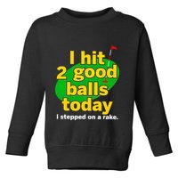 Golf I Hit 2 Good Balls Today I Stepped On A Rake Toddler Sweatshirt