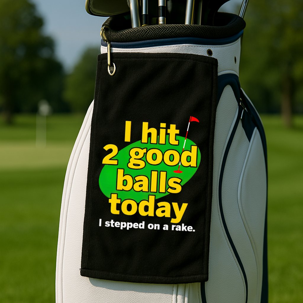 Golf I Hit 2 Good Balls Today I Stepped On A Rake Golf Towel