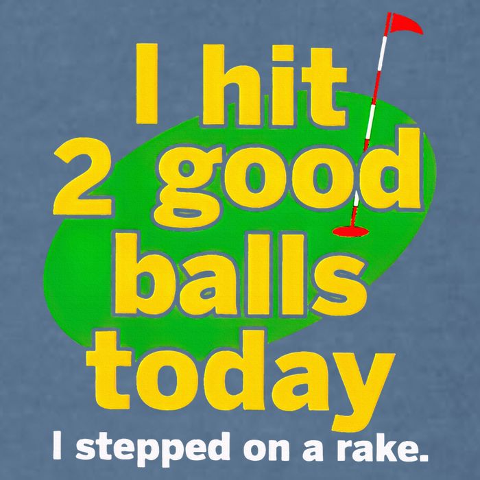 Golf I Hit 2 Good Balls Today I Stepped On A Rake Garment-Dyed Sweatshirt