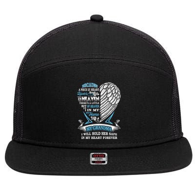 Grandma In Heaven Forever In My Heart In Memory Of Grandma Gift 7 Panel Mesh Trucker Snapback Hat