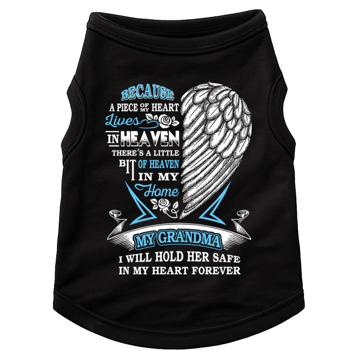 Grandma In Heaven Forever In My Heart In Memory Of Grandma Gift Doggie Tank
