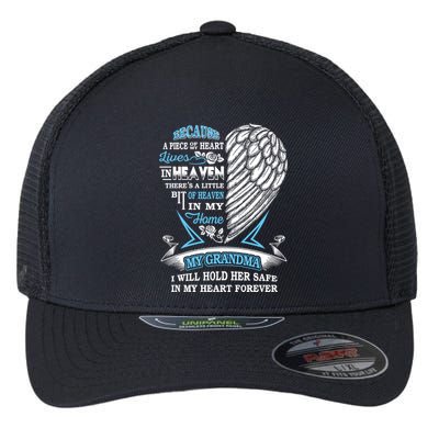 Grandma In Heaven Forever In My Heart In Memory Of Grandma Gift Flexfit Unipanel Trucker Cap