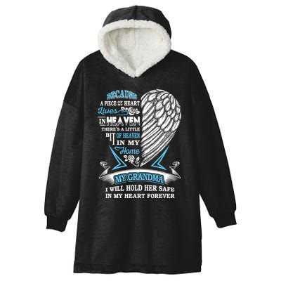 Grandma In Heaven Forever In My Heart In Memory Of Grandma Gift Hooded Wearable Blanket