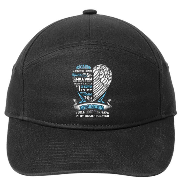 Grandma In Heaven Forever In My Heart In Memory Of Grandma Gift 7-Panel Snapback Hat