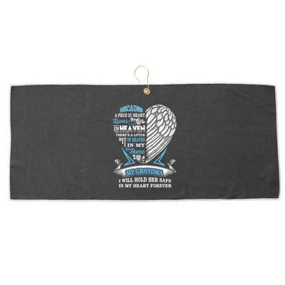 Grandma In Heaven Forever In My Heart In Memory Of Grandma Gift Large Microfiber Waffle Golf Towel