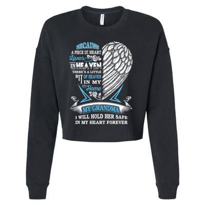 Grandma In Heaven Forever In My Heart In Memory Of Grandma Gift Cropped Pullover Crew