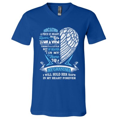 Grandma In Heaven Forever In My Heart In Memory Of Grandma Gift V-Neck T-Shirt