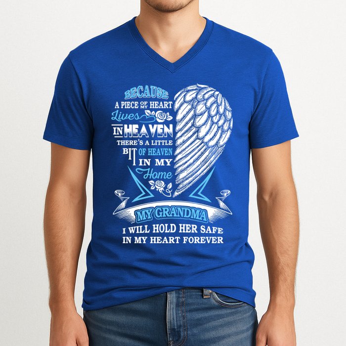 Grandma In Heaven Forever In My Heart In Memory Of Grandma Gift V-Neck T-Shirt