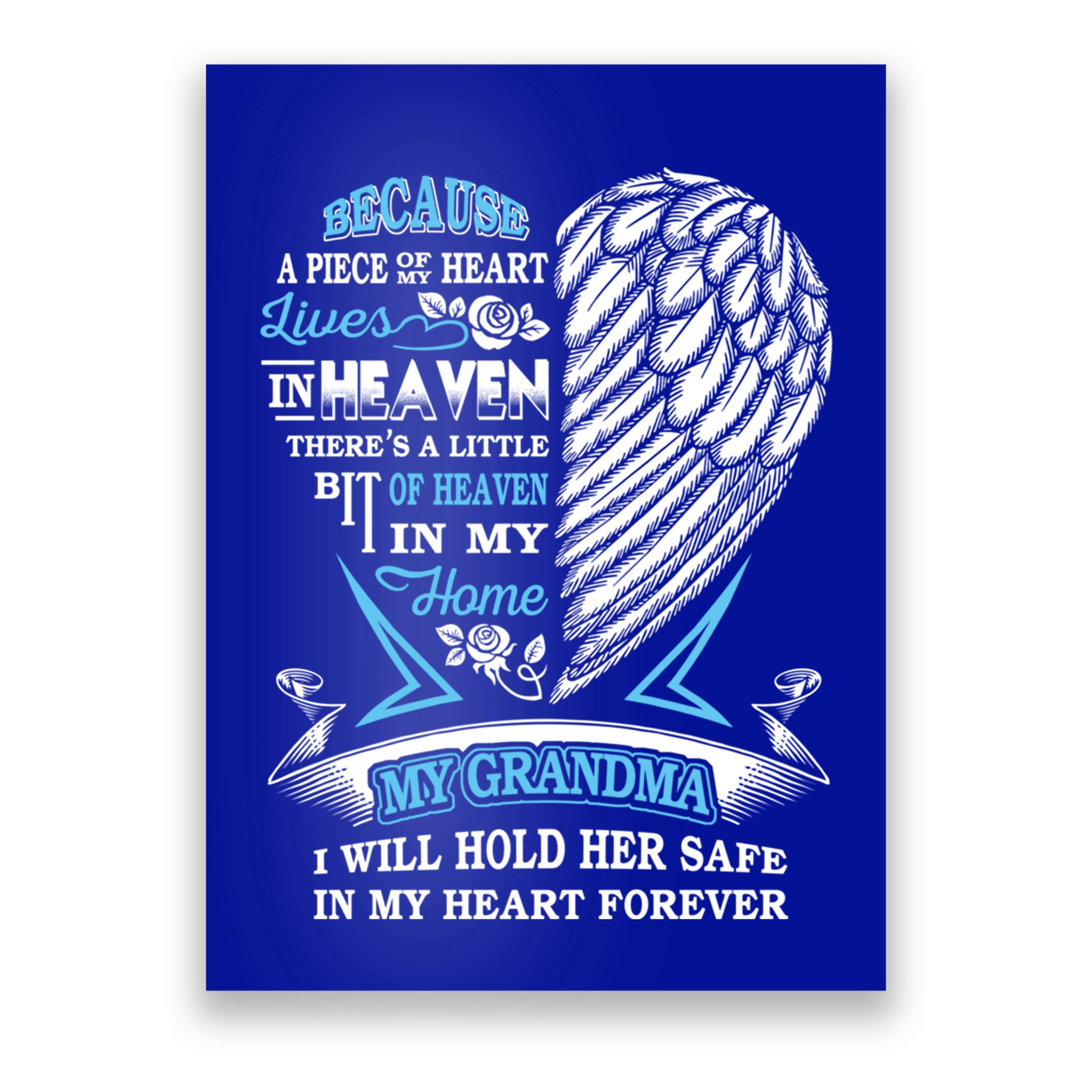 Grandma In Heaven Forever In My Heart In Memory Of Grandma Gift Poster