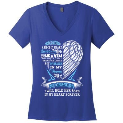 Grandma In Heaven Forever In My Heart In Memory Of Grandma Gift Women's V-Neck T-Shirt
