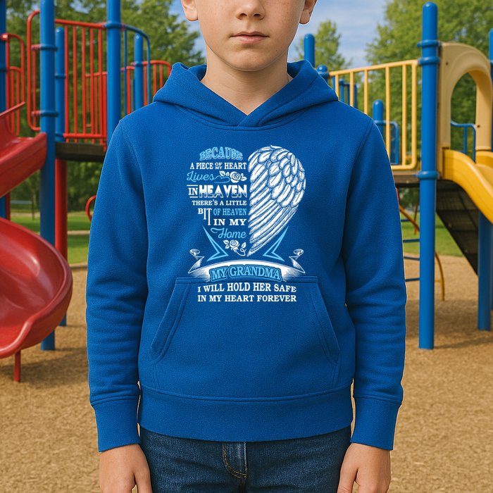 Grandma In Heaven Forever In My Heart In Memory Of Grandma Gift Kids Hoodie