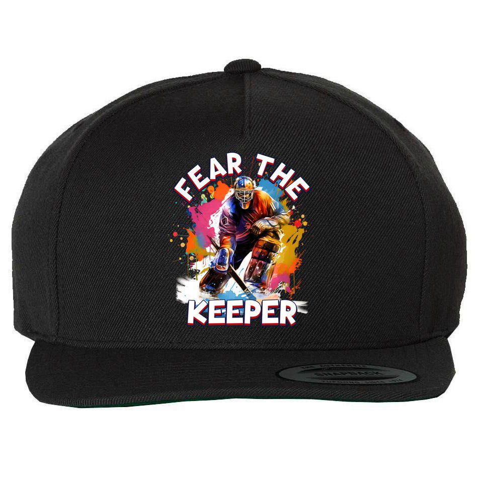 Goalie Ice Hockey Goalkeeper Sport Goaltender Keeper Team Gift Wool Snapback Cap