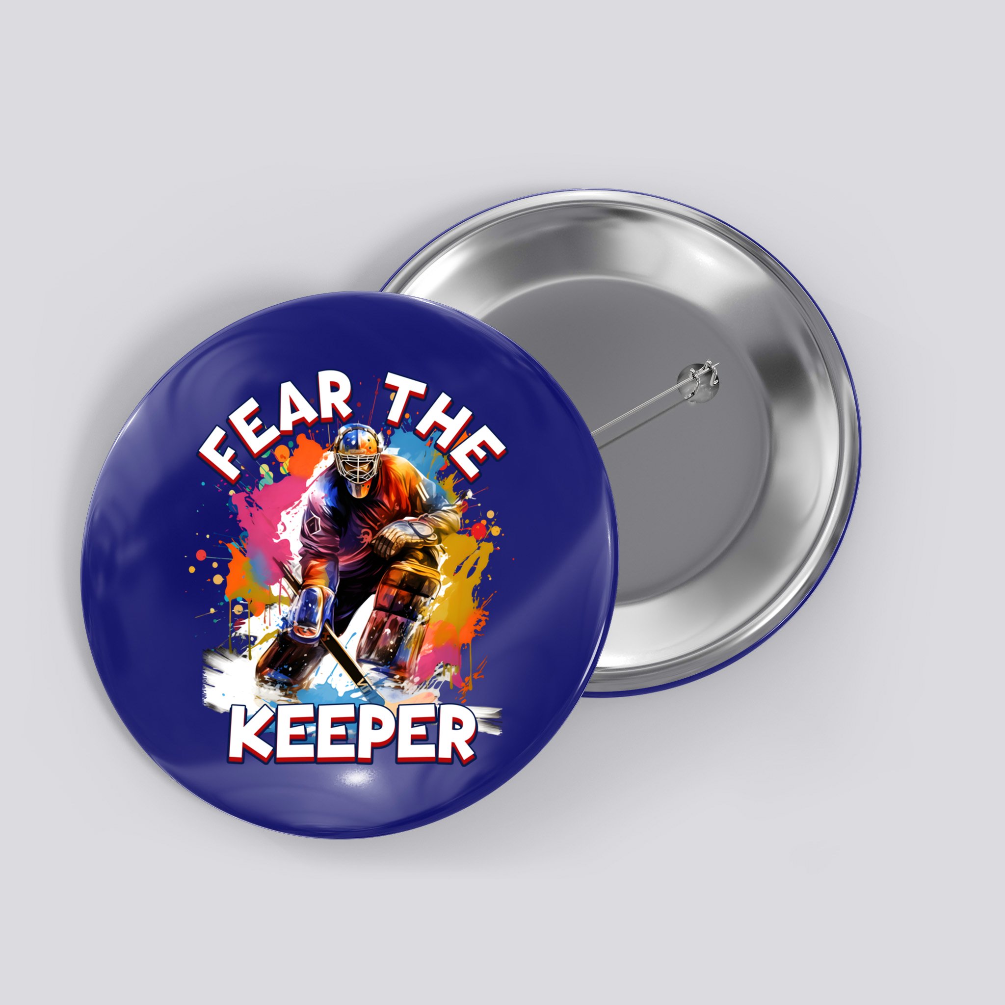 Goalie Ice Hockey Goalkeeper Sport Goaltender Keeper Team Gift Button