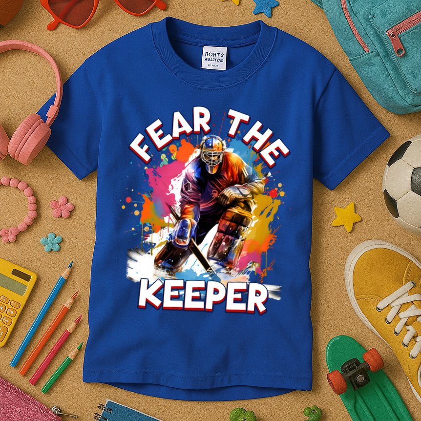 Goalie Ice Hockey Goalkeeper Sport Goaltender Keeper Team Gift Kids T-Shirt