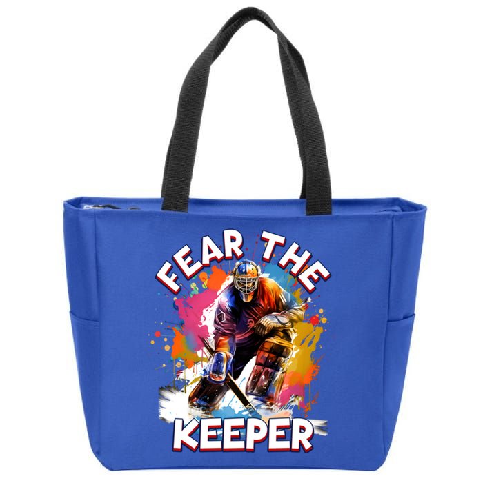 Goalie Ice Hockey Goalkeeper Sport Goaltender Keeper Team Gift Zip Tote Bag