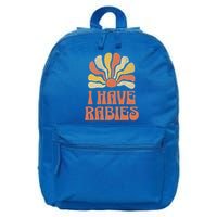 Groovy I Have Rabies Sarcastic Dark  16 in Basic Backpack