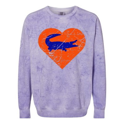 Gators In Heart I Love Gators Colorblast Crewneck Sweatshirt