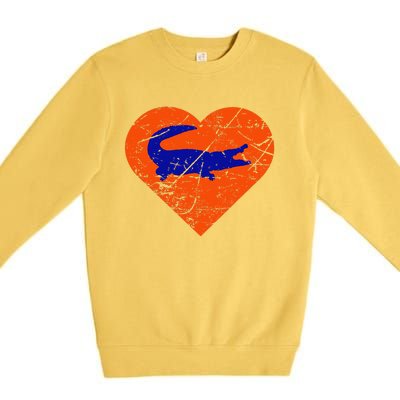 Gators In Heart I Love Gators Premium Crewneck Sweatshirt