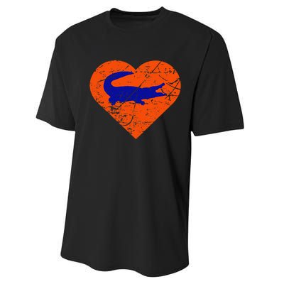 Gators In Heart I Love Gators Performance Sprint T-Shirt