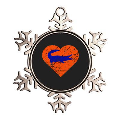 Gators In Heart I Love Gators Metallic Star Ornament