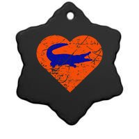 Gators In Heart I Love Gators Ceramic Star Ornament