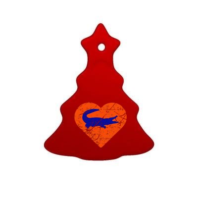 Gators In Heart I Love Gators Ceramic Tree Ornament