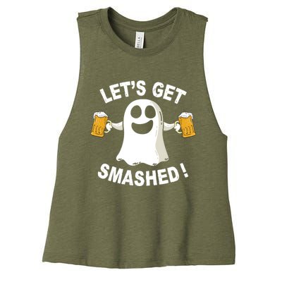 Ghost Ing Halloween Costume LetS Get Smashed Gift Women's Racerback Cropped Tank