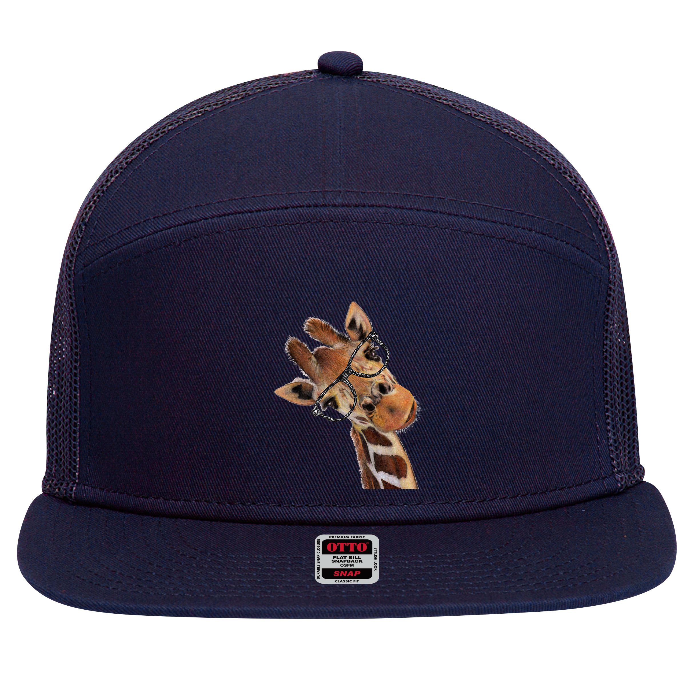 Good Ime Hipster Giraffe Fun 7 Panel Mesh Trucker Snapback Hat