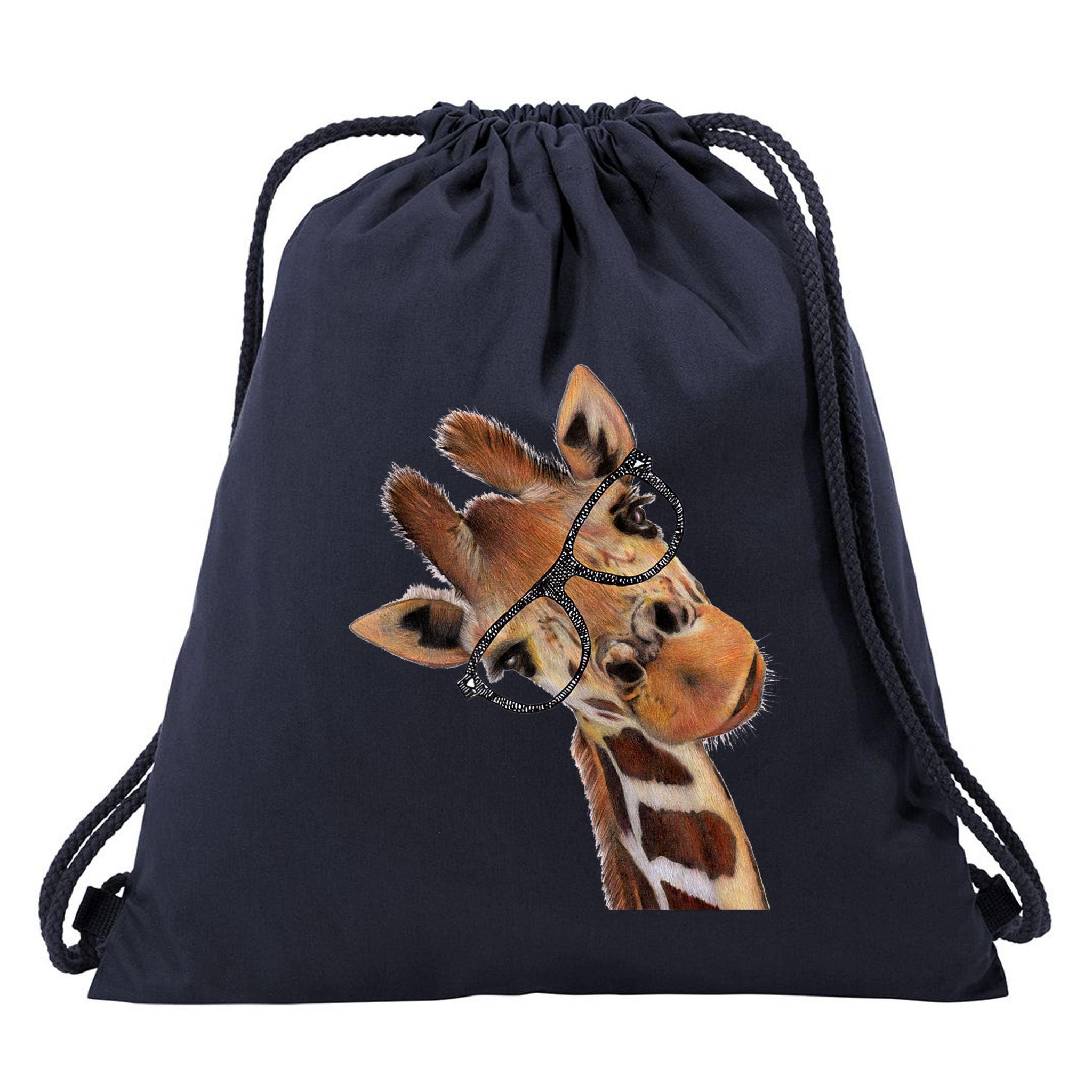 Good Ime Hipster Giraffe Fun Drawstring Bag