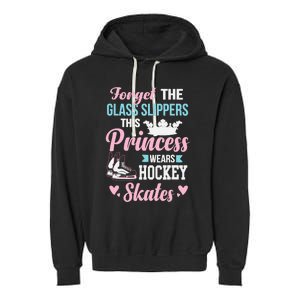 Girls Ice Hockey TShirt This Princess Wears Hockey Skates Garment-Dyed Fleece Hoodie