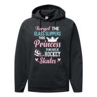 Girls Ice Hockey TShirt This Princess Wears Hockey Skates Performance Fleece Hoodie