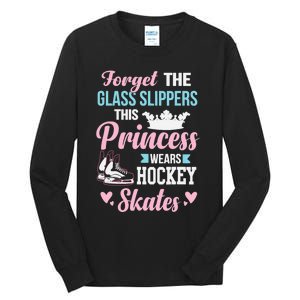 Girls Ice Hockey TShirt This Princess Wears Hockey Skates Tall Long Sleeve T-Shirt