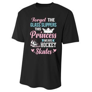 Girls Ice Hockey TShirt This Princess Wears Hockey Skates Performance Sprint T-Shirt