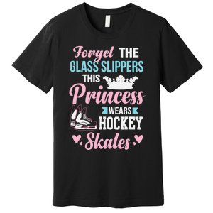 Girls Ice Hockey TShirt This Princess Wears Hockey Skates Premium T-Shirt