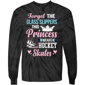 Girls Ice Hockey TShirt This Princess Wears Hockey Skates Tie-Dye Long Sleeve Shirt