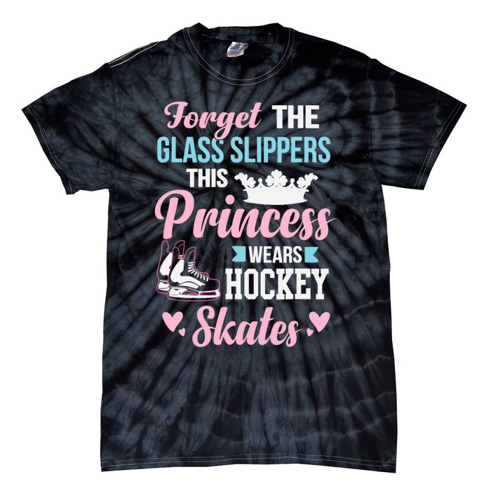 Girls Ice Hockey TShirt This Princess Wears Hockey Skates Tie-Dye T-Shirt