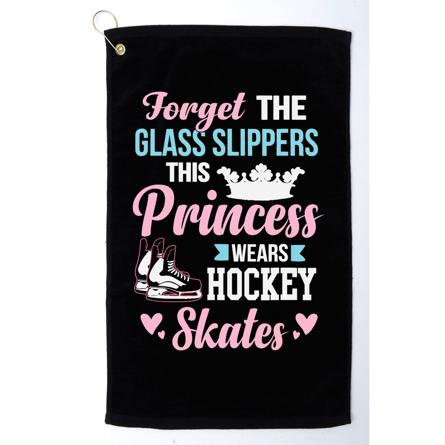 Girls Ice Hockey TShirt This Princess Wears Hockey Skates Golf Towel