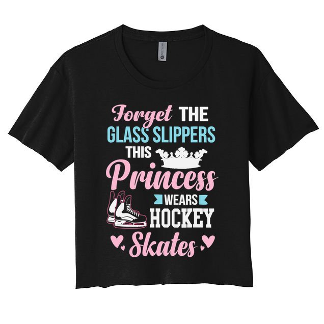 Girls Ice Hockey TShirt This Princess Wears Hockey Skates Crop Top