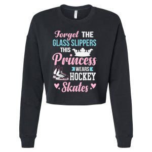 Girls Ice Hockey TShirt This Princess Wears Hockey Skates Cropped Pullover Crew