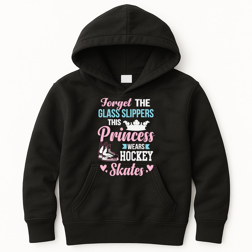 Girls Ice Hockey TShirt This Princess Wears Hockey Skates Kids Hoodie