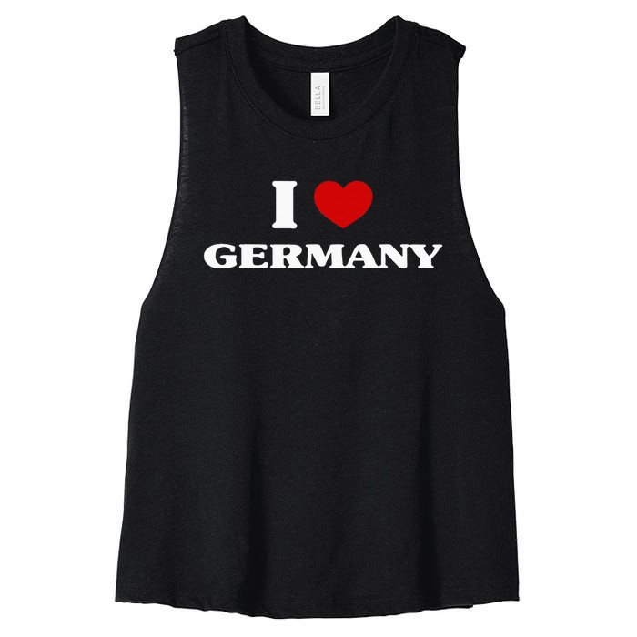 Germany I Heart Germany Souvenir I Love Germany Women's Racerback Cropped Tank