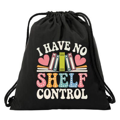 Groovy I Have No Shelf Control Read Book Reading Librarian Drawstring Bag