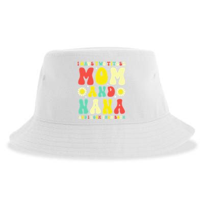 Groovy I Have Two Titles Mom And Nana Colorful Flowers Sustainable Bucket Hat